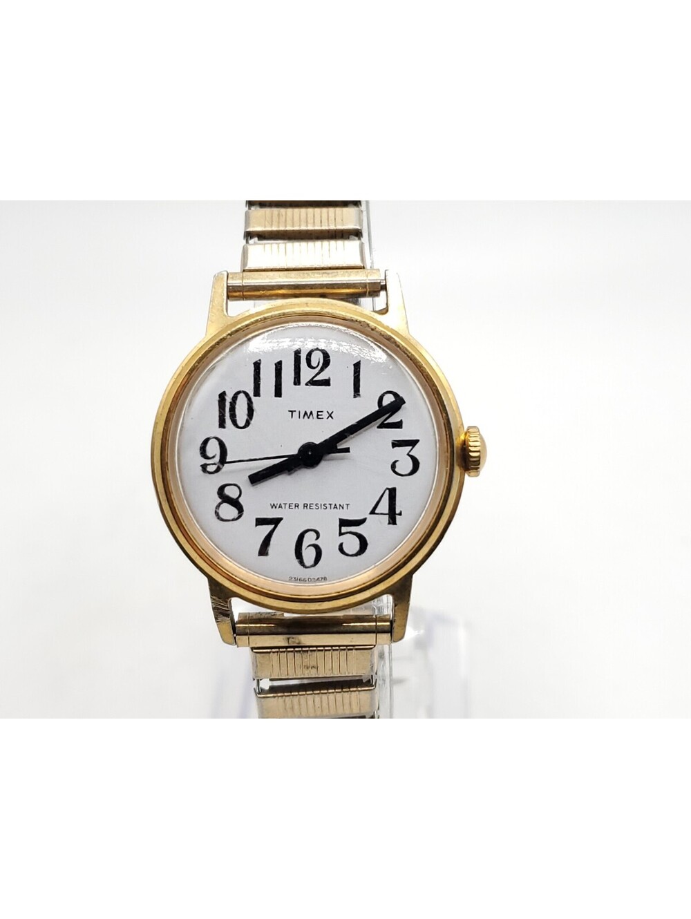 Vintage Timex Marlin Big Reader Mechanical  30mm Watch Running Gold Tone
